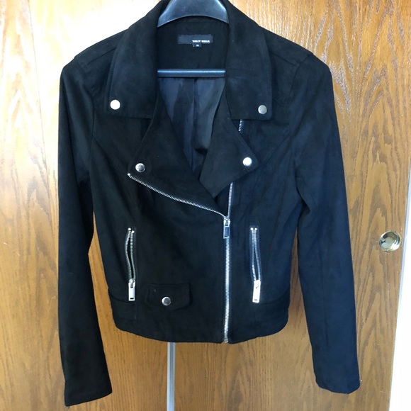 Jackets & Blazers - Black suede Moto style jacket